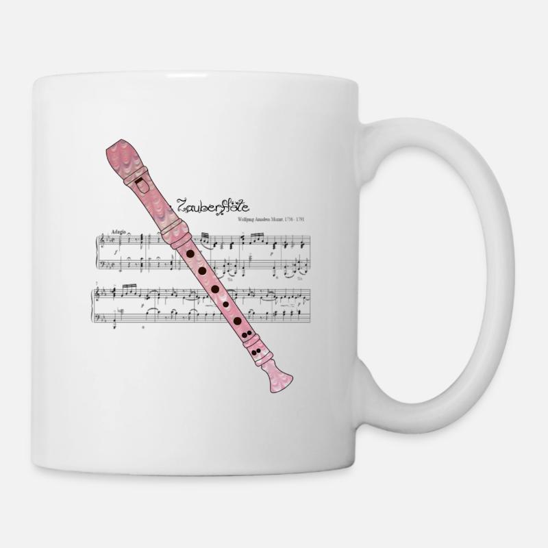 flöte mit noten zauberflöte e 228 - Tasse - Weiß