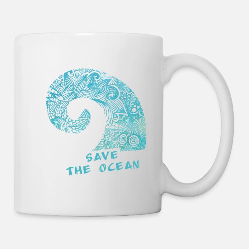 save the ocean - Tasse - Weiß