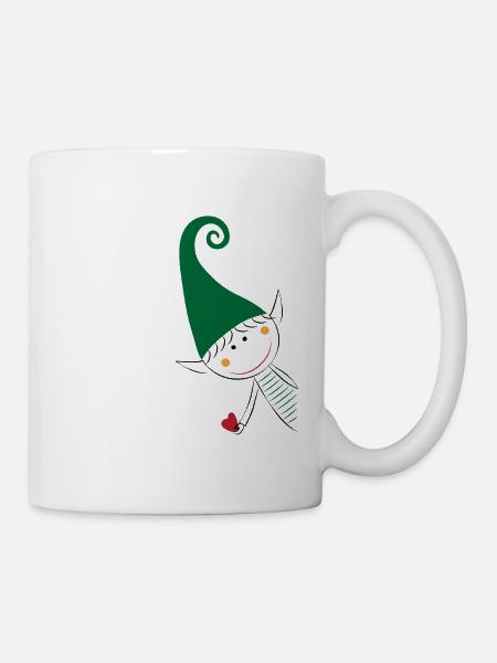 Cadeau de brownie elfe de Noël elfe - Mug blanc - blanc