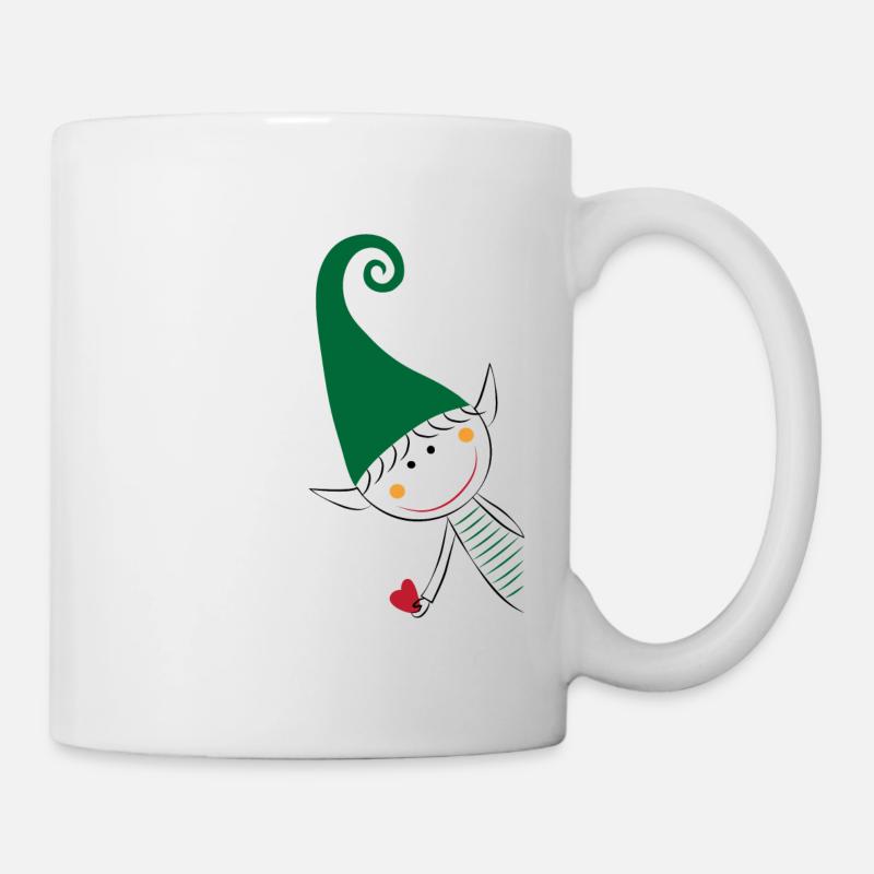 Elf Weihnachtself Heinzelmännchen Geschenk - Tasse - Weiß