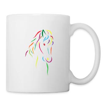 Pferdekopf Bunt - Tasse - Weiß - Rechts