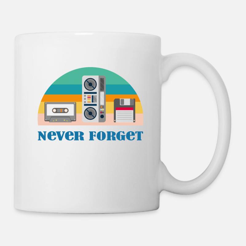 Never Forget - Retro technology from the 80s - Mug - white