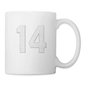 14 American football, Baseball Sport trikot nummer - Tasse - Weiß - Rechts