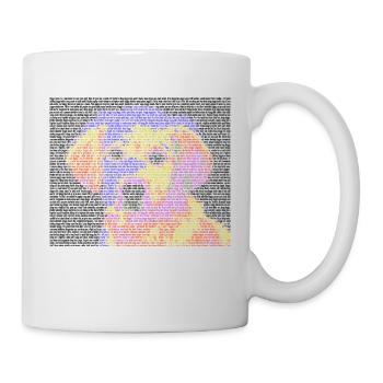 Texte portrait chien visage cadeau coloré cool - Mug blanc - blanc - Droite