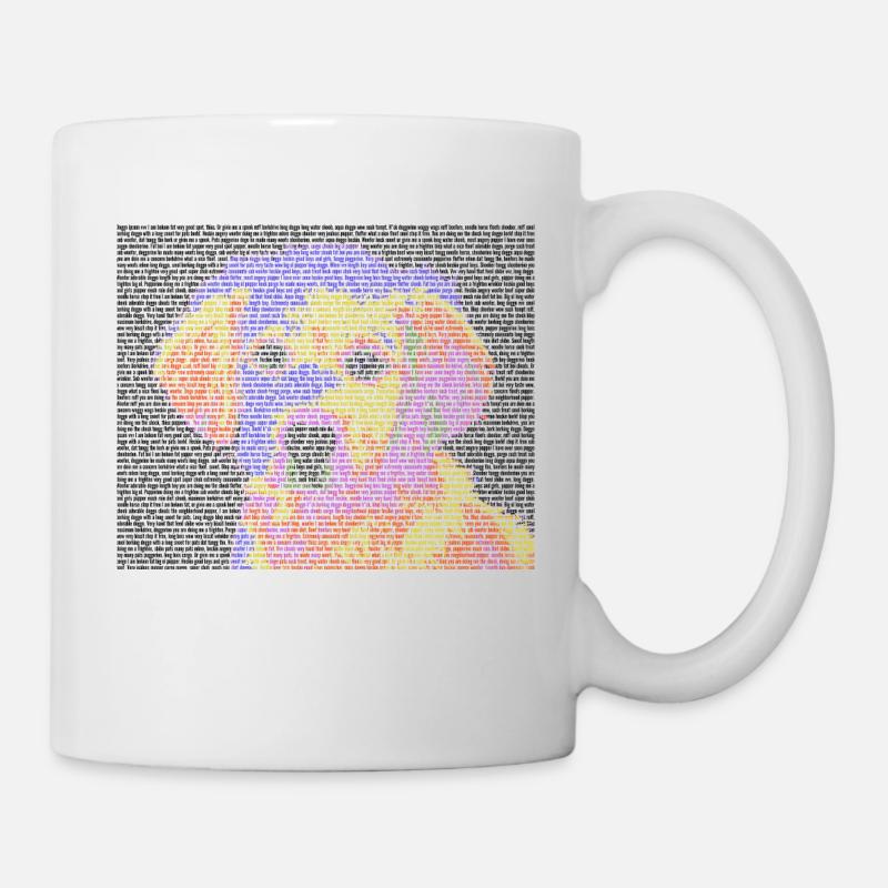 Texte portrait chien visage cadeau coloré cool - Mug blanc - blanc