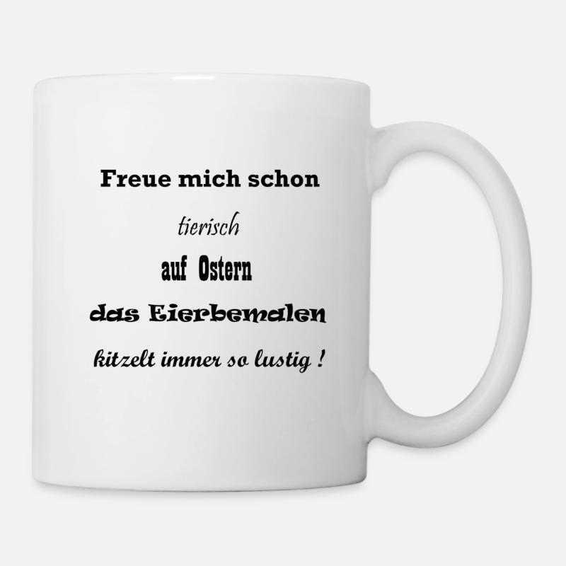 Oeufs de pâques peints lapin de pâques - Mug blanc - blanc