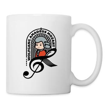 Mozart Sweet Portrait Note Black Cool Gift - Mug - white - Right