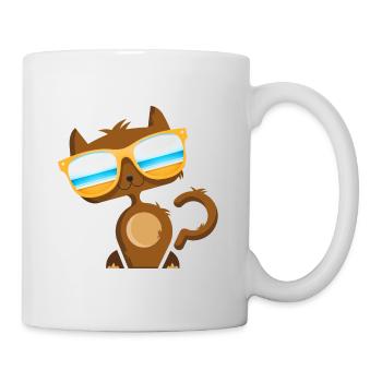 Maunz Cat Cat Love Lunettes de soleil Animal Love Eyes - Mug blanc - blanc - Droite