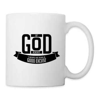 Atheist God Needs Good Apology Black - Mug - white - Right