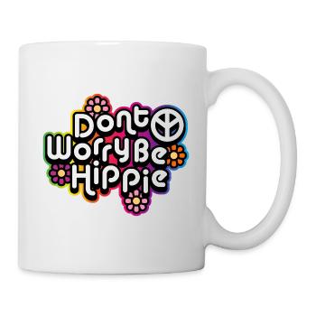 Be Hippie Pas de souci Fleur Anarchie Blanc Cool - Mug blanc - blanc - Droite
