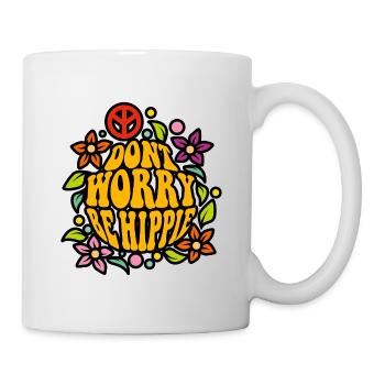 Be Hippie Ne vous inquiétez pas Fleurs Orange Cool Cadeau - Mug blanc - blanc - Droite
