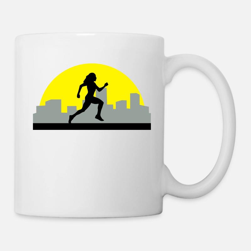 coureuse, courir, running, run - Mug blanc - blanc