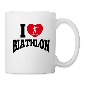 Biathlon Liebe | Ich liebe Biathlon Geschenk - Tasse - Weiß - Rechts