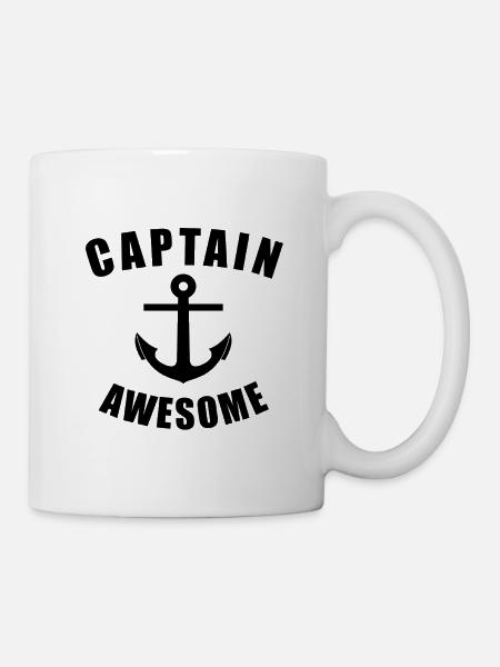 CAPITAINE AWESOME ! MARIN ET ANCRE IDÉE DE CADEAU - Mug blanc - blanc