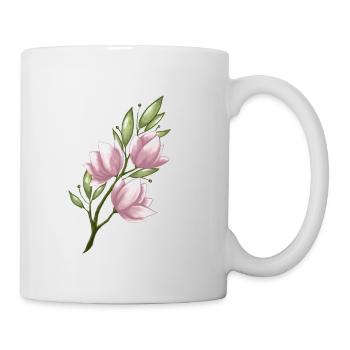 Magnolie, Blume, Frühling, Pflanze, Sommer, Garten - Tasse - Weiß - Rechts