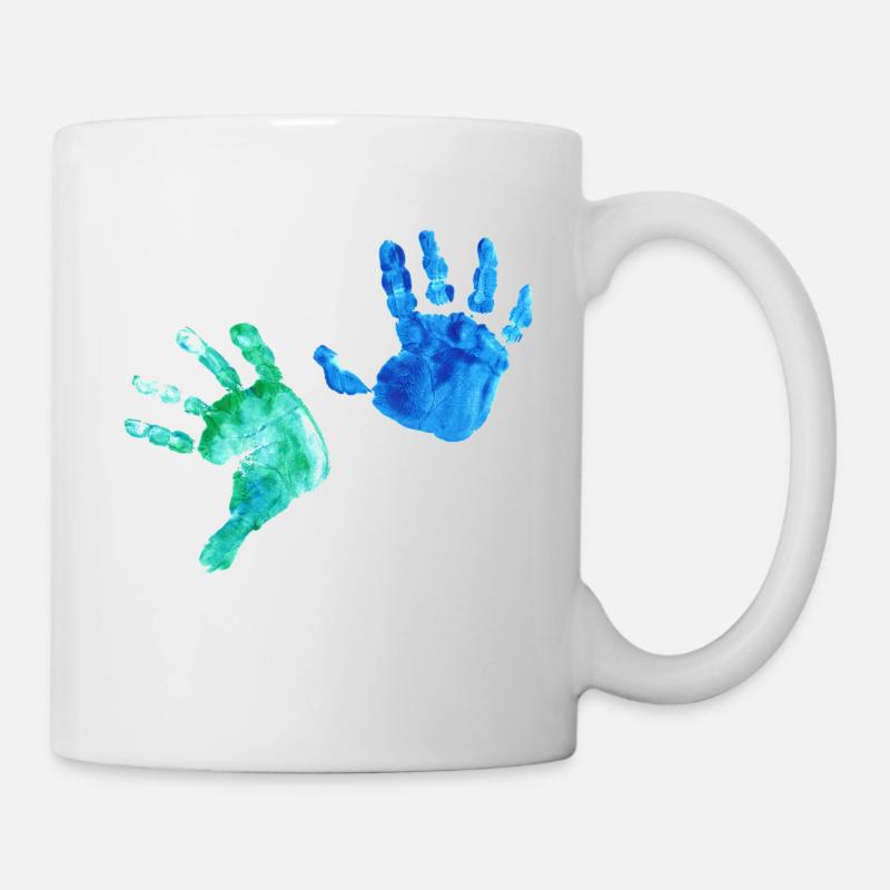 Handprint - from kindermalerei - Mug - white