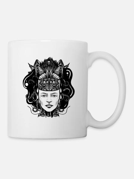 fille loup - Mug blanc - blanc