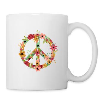 Peace Hippie Flower Power - Tasse - Weiß - Rechts