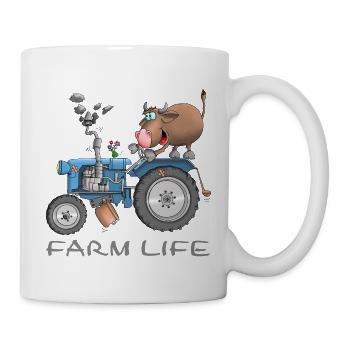 Witziger Bauernhof - farm life - Tasse - Weiß - Rechts