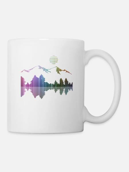 Paysage, art, montagnes, forêt, street art, désert - Mug blanc - blanc
