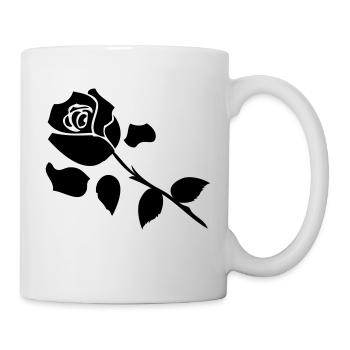 Black Rose Flora - Tasse - Weiß - Rechts