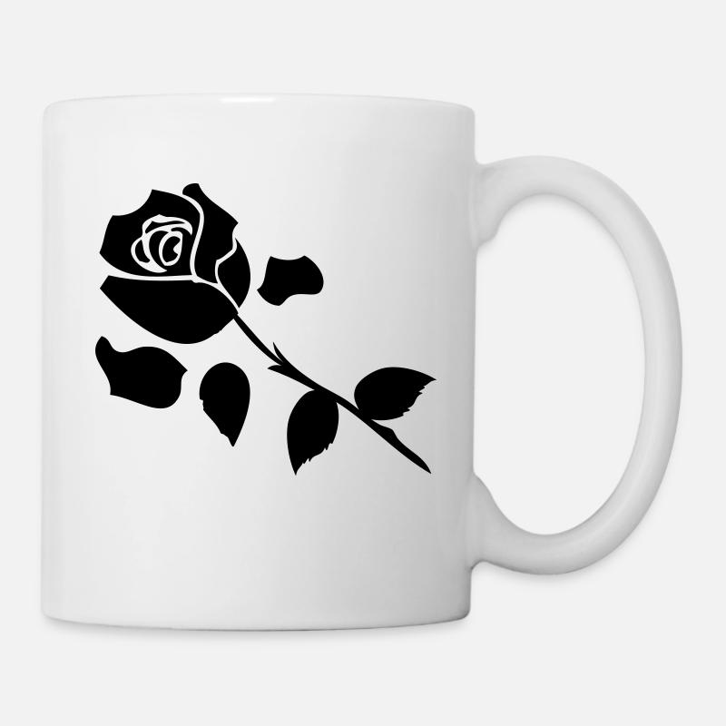 Black Rose Flora - Tasse - Weiß