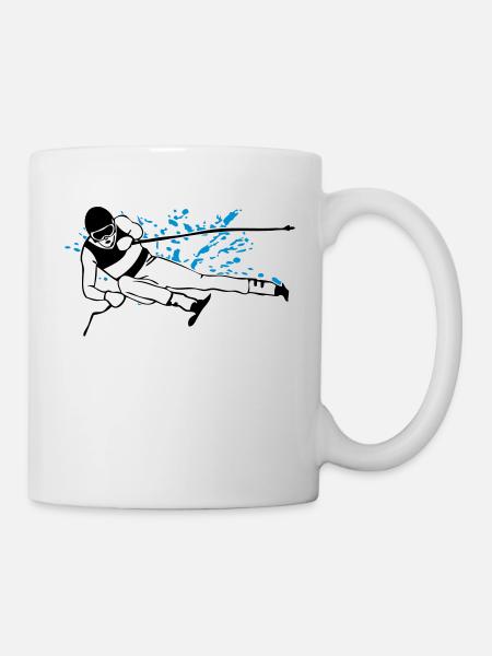 Ski alpin - Ski alpin - Slalom - Skieur - Mug blanc - blanc