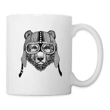 Ours en peluche motocycliste - Mug blanc - blanc - Droite