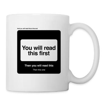Read First Humor Mind Hirn Wahrnehmung Gedanken - Tasse - Weiß - Rechts