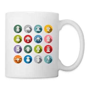 Robot famille - Mug blanc - blanc - Droite