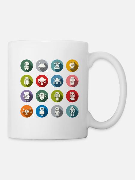 Roboter Familie - Tasse - Weiß