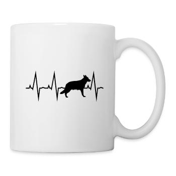 German Shepherd Heartbeat Black Gift - Mug - white - Right