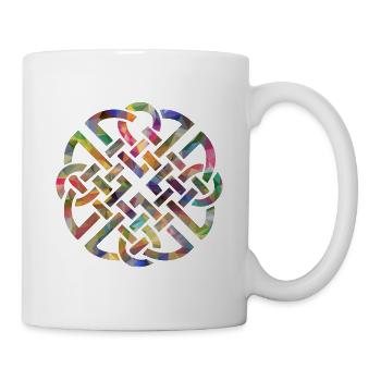 Keltischer Knoten, logo bunt - Tasse - Weiß - Rechts