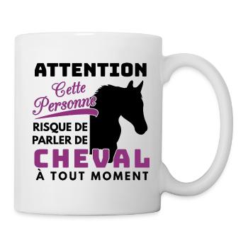Cheval Shirt - Équitation Cavalier - Poney Cadeaux - Mug blanc - blanc - Droite