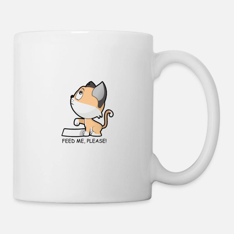 Hungriges Kätzchen - Tasse - Weiß