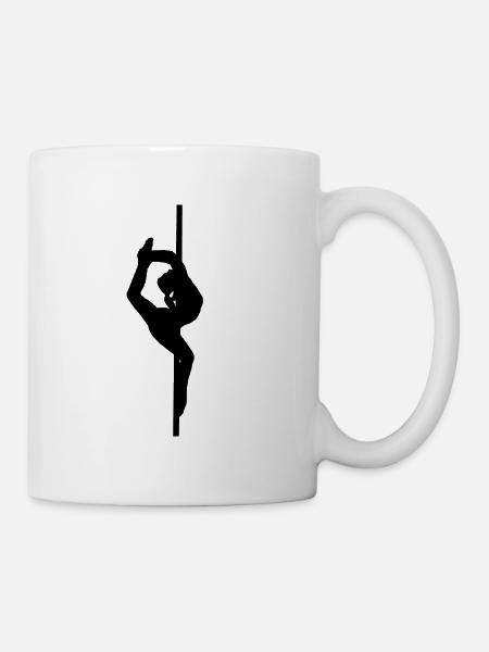 Pole Dance Figur - Fitness Sport - Geschenk Idee - Tasse - Weiß