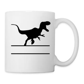 Dinosaurs - own text, T-rex, Tyrannosaurus - Mug - white - Right