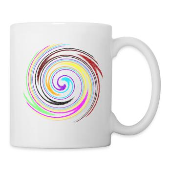 Swirling colors, Verwirbelnde Farben - Tasse - Weiß - Rechts