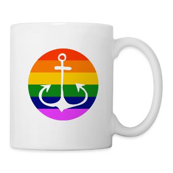 LGBT Gay Pride Ahoy Anchor CSD Rainbow - Mug blanc - blanc - Droite