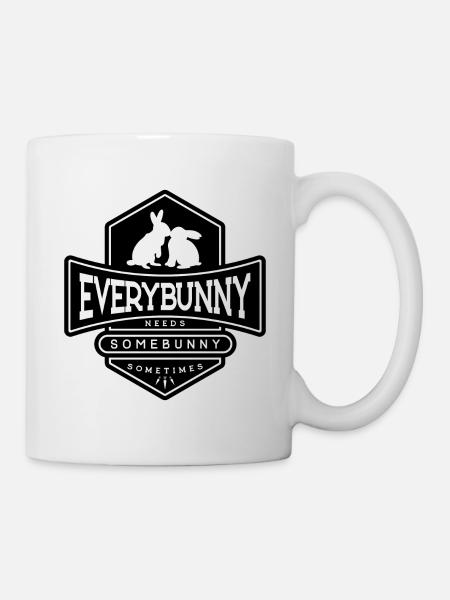 Jeder Hase braucht einen Hasen kuscheln Schwarz - Tasse - Weiß