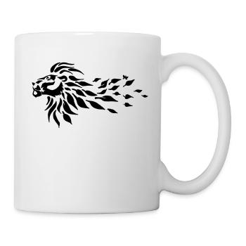 Crinière de lion à feuilles de couleur cadeau personnalisable ! - Mug blanc - blanc - Droite
