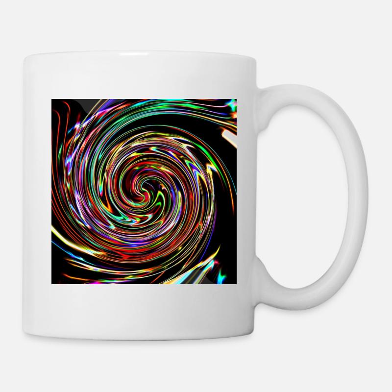 Spirales néon, spirales néon - Mug blanc - blanc