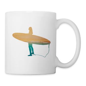 Surfer Surfen Surfergirl Strand Welle Wellen - Tasse - Weiß - Rechts