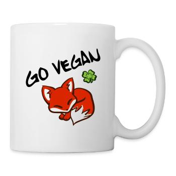 Go Vegan Fox - Vegan gift idea with a cute fox - Mug - white - Right