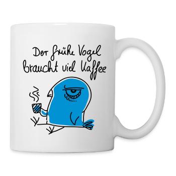 The early bird needs a lot of coffee - Mug - white - Right