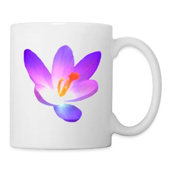 wundervolle Krokus - Blüte in violett im Frühjahr - Tasse - Weiß - Rechts