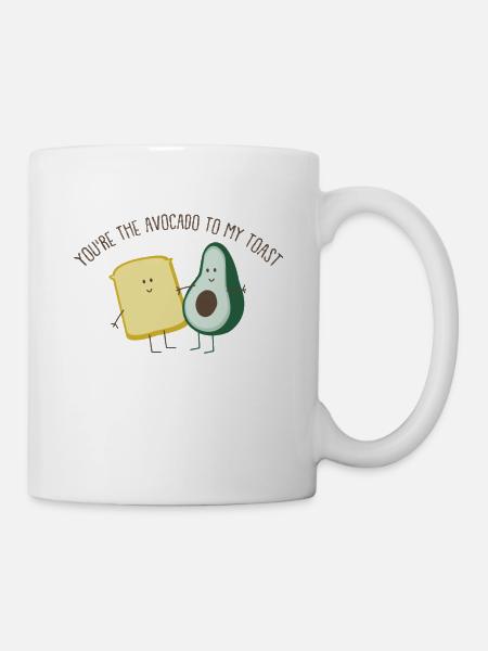 Avocado Toast Brot Vegan Gesund fett Cooles - Tasse - Weiß