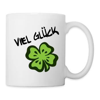 GOOD LUCK! Four-leaf clover - Mug - white - Right