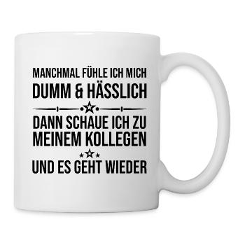 Drôle de sort collègue Travail Stupide Laid Blague - Mug blanc - blanc - Droite