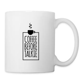 Café avant conversation Cappuccino Noir Cool - Mug blanc - blanc - Droite